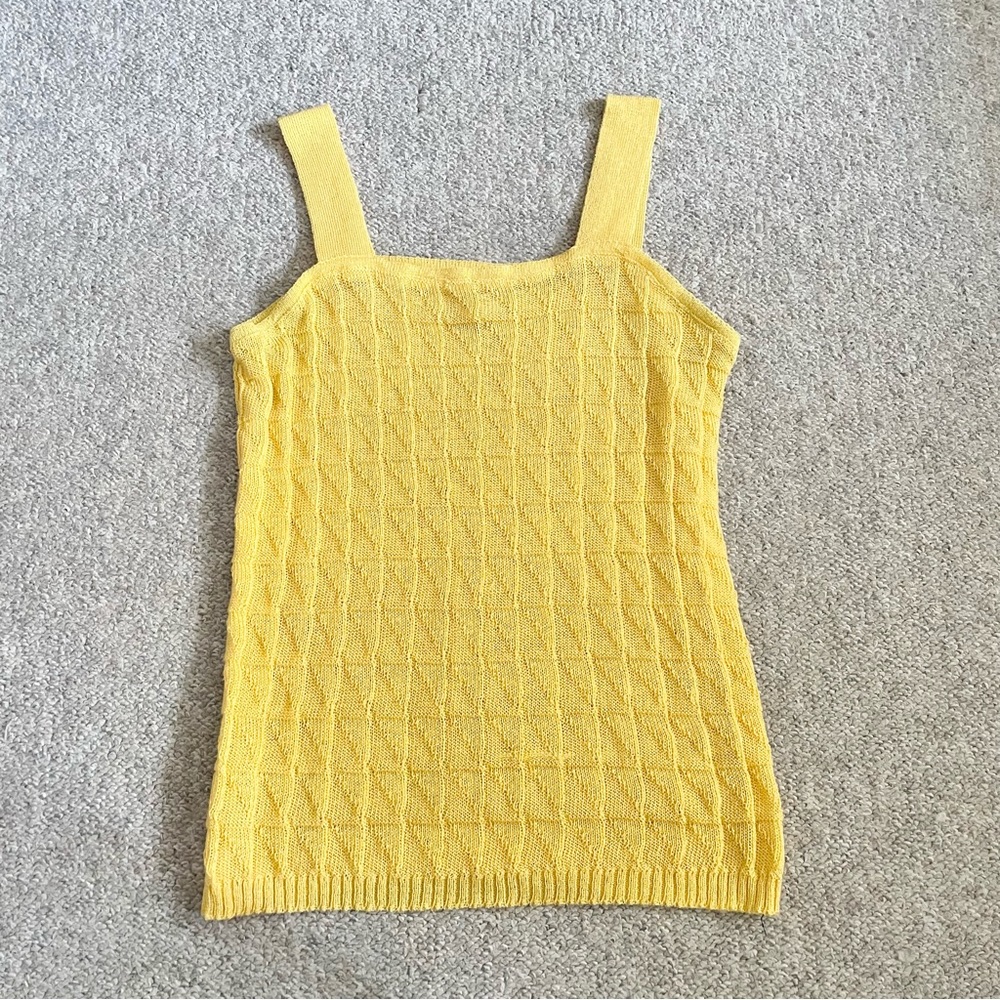 Vintage Made in Italy Yellow Knit Yarn Tank Top